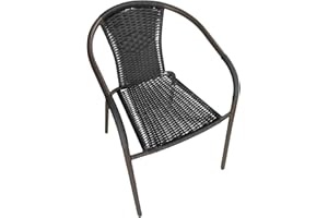 ‎HOUSE ATTACK MÖBEL & WOHNACCESSOIRES HOUSE ATTACK Möbel & Wohnaccessoires LC Garden »Garvista« Gartenstuhl braun/gelb Metall/PE-Rattan Stapelstuhl Bistrostuhl (braun/schwarz)