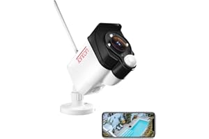 Tonton Zewnętrzna kamera do monitoringu 2K WLAN, 2,4 GHz, wykrywanie ruchu PIR, noktowizor 30 m, pamięć w chmurze/SD, dwukierunkowe audio, szybki dostęp do aplikacji/komputera, zasilacz 3M