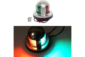 GOFORJUMP Stainless Steel DC 12V LED Marine Boat Yacht Bow Navigation Light Deck Mount Double Color Lamp