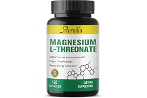 Aoruilia Magnesium L-Threonate, Magnesium Supplement (120 Capsules) – High Strength 2100mg Bioavailable Form for Memory and Cognitive Function Support – Non-GMO & Gluten Free