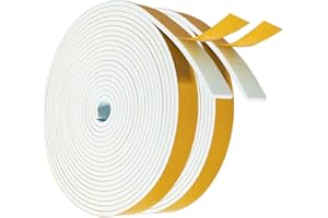 YANKUIRUI Guarnizione Finestra Porta Nastro Sigillante Autoadesivo in Gommapiuma, Alta Densità Neoprene Isolamento Nastro Sigillante per Anti Freddo, Rumore e Collisione (20mm x 3mm/10M, Bianco)