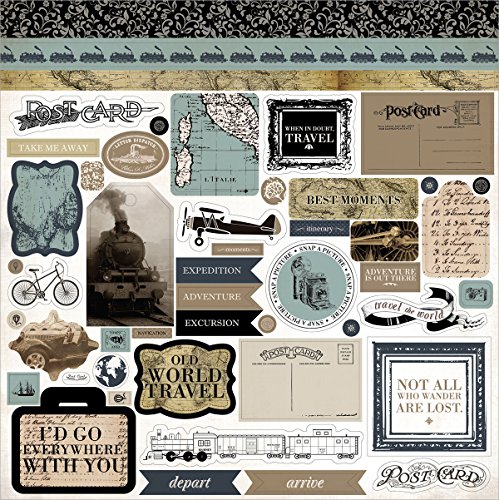ECHO PARK paperold World Travel Karton Aufkleber 12 Zoll x 12 Zoll, andere, mehrfarbig