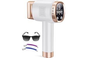 AMINZER Épilateur Lumière Pulsée, Épilateur Laser IPL avec 3 Fonctions-HR/SC/RA et 9 Niveaux d'énergie et 999,900 Flashes et 2 Modes, Épilation pour Femme et Homme, Visage, Corps, Bikini, Aisselles
