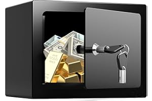 TEL CHARME * 6.6L Safe Box, 23x17x17 CM Lock Box for Valuables, Small Safe box for Home, Security Lockbox Cash Document Storage Box, Lockable Home Safe Box for Cash Jewelry