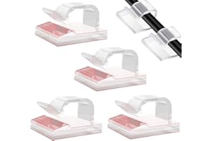 FANTASYON 50PCS Cable Clips, Clear Self Adhesive Cable Clips Outdoor Light Wire Clips Cable Wire Management Holder for Car Office Home Desk Wall Christmas Hanging Decorations Outdoors Fairy Light