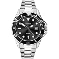 Sekonda Men's Sports Quartz Watch Analogue Display, Black Dial and Stainless Steel Bracelet 1924, bracelet