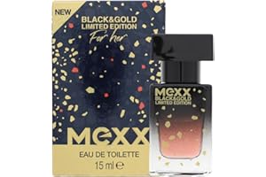 ‎MEXX Mexx Black & Gold Limited Edition Woman Eau de Toilette, zmysłowo-kwiatowy zapach dla kobiet, 15 ml
