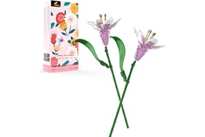 ‎JMBRICKLAYER JMBricklayer Blumenstrauß Bausteine, Blumen Sets für Erwachsene, Aesthetic Room Decor, Botanical Collection, Geschenke für Frauen,Mutter,Ehefrau,Freundin(2 Lilienblüte)