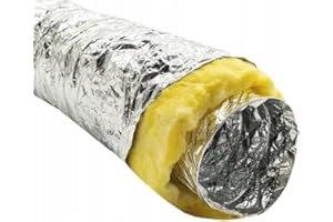 BG INVEST Isolierter Flexibler Lüftungskanalschlauch - Alu-Flexschlauch - Lüftung und Klimatisierung - Kanalschlauch für Heizung und Kühlung - Abluftschlauch 100 mm x 5 m