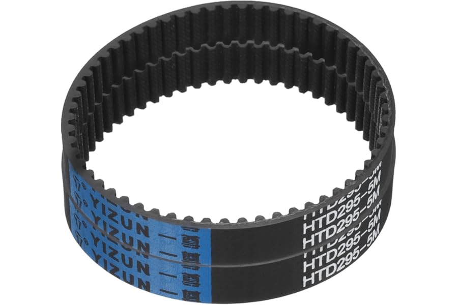 sourcing map 2pcs HTD-5M Rubber Timing Belt 59 Teeth, 295mm Pitch Length x 15mm Width x 3.6mm Height, Closed Loop Pulley Timing Belt