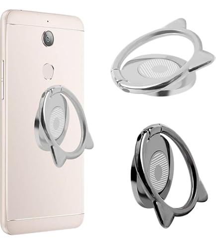 3 Supporti Telefono A Farfalla In Metallo - Anello Girevole 360° Con Manopola Regolabile (Rosa) - 2