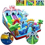 HFJKD Großer Hüpfburg, Außenkinderspielplatz, Trampolin Slide Unterhaltungs-Ausrüstung, Geeignet für Spielplätze Park, 10 x 6