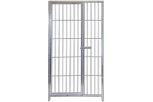 OGOMONDO Pannelli Zincati Zincatura Elettrolitica Recinzioni Box Cani Animali Esterno da Giardino Canili Cantieri Depositi Facile Montaggio Componibile (Cancello 100x180h)