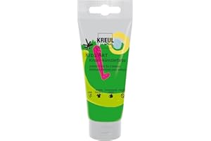 KREUL C. GmbH- 43314-Kids Art Artigianale per Bambini, Scolastica a Base d'Acqua, 75 ml, Vernice Opaca artisti Tela, Carta e Cartone, Vegan, Colore Verde Permanente, 43314