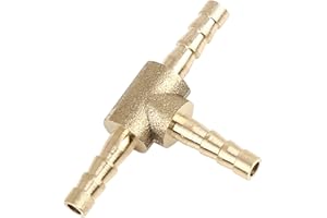 A ABSOPRO Portagomma Tubo Raccordo 3 Vie T Connettore 4mm Filo spinato Tubo per Auto Ottone