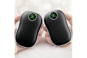 Hand Warmers Rechargeable 2 Pack - Jialexin 5000mAh*2 Large Hand Warmer Reusable- Electric Handwarmers Reusable Portable for Raynauds, Golf,Outdoor etc. Idea Tech Gifts for Men, Women