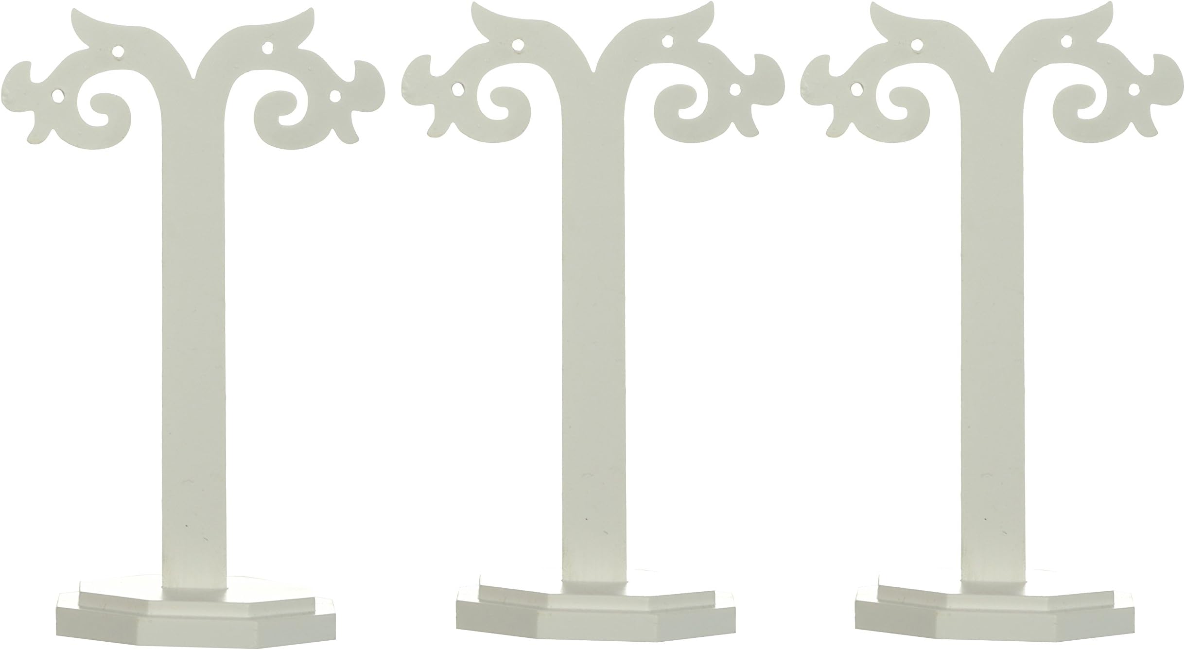 iSNH Plastic Earrings Display (SN-E-016, White) - 3 Pieces Set