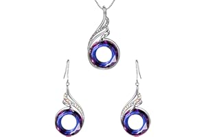 Bcenoilua Parure Collana e Orecchini Donna Fenice Colorati Cristallo Collana Orecchini Parure di Gioielli Ciondolo Ipoallergenici Gioielli Regalo per Donna e Ragazze