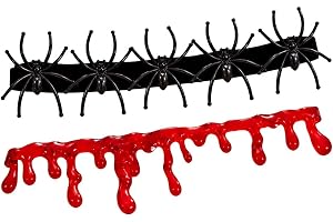 Party Propz Halloween Necklace Set - 2 Pcs Spider & Blood Design Necklaces for women & Girls, Horror Halloween Costume For Adults, Haloween Party Accessories, Vampire Teeth, Scary Dress-Up Accessories