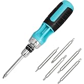 DURATECH 12 in 1 Screwdriver Set with Ratchet Screwdriver | Ratchet Screwdriver with 6 Quick Loading Double Head Tips, Torx a