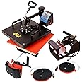 Zertylre Heat Press Machine 5 in 1 Combo Heat Press 29x38cm Heat Transfer Machine 360 Degree Swing Away Digital Shirt Printing Multifunction Heat Transfer Sublimation for T Shirts Mugs Hat Plate Cap