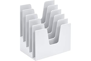 Acrimet Clasificador de Archivos e Portadocumentos para Oficina o Hogar, 5 Separadores Inclinado en Plástica Resistente (Color Blanco)