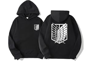 zhedu Anime Attack on Titan AOT Merch Scout Regiment Felpe con Cappuccio Stampate Felpe con Cappuccio Pullover Comodi