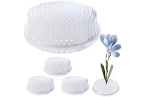 wilcractk 4 Piezas Ikebana Kenzan, Redondo Rana de Flores en Plástico, Transparente para Composiciones, Mantenimiento Sólido y Alta Capacidad Portable, Florista de Bricolaje – 7 cm