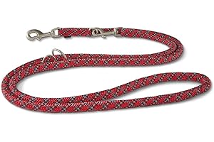 WOLTERS CAT & DOG Wolters | Führleine Everest reflektierend in Rot/Schwarz | L 200 cm x B 1,3 cm