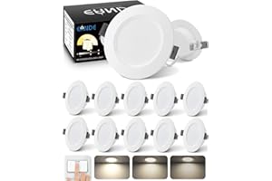 Eande Spot LED Encastrable Dimmable, 4000K Blanc Neutre 220V Plafonnier Encastré, 5W 500LM équivaut à 50W, IP44 25mm Spot Encastré Extra Plat Pour Salle de Bain Salon Chambre, lot de 10