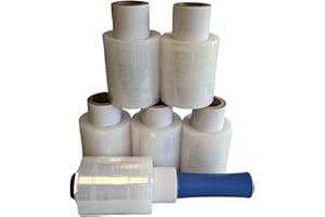 ‎FREIZIEL Freiziel® 6x Mini Rollen 10 cm Stretchfolie 23 my + Abroller (transparent)