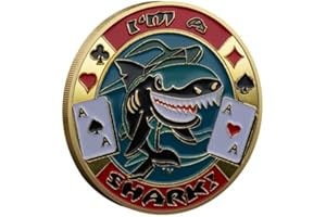 YIQILAFADA Poker Card Guard Coin Collectibles Table Games Poker - Good Luck, Las Vegas, Poker Accessories, Pot Committed, Shark, Donkeys, Quees, Ace King Lucky Coin