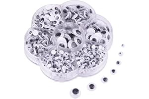 KUUQA 700 Pieces Mixed Wobbly Wiggle Googly Eyes Sew on Eyes Self-Adhesive DIY Scrapbooking Crafts (Assorted Sizes)