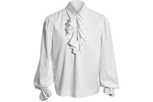 YAOHUOLE Herren Mittelalter Hemd Viking Kostüm Schnürhemd Renaissance Viktorian Steampunk Piraten Hemd Herren