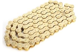 Yeepin 420 Pitbike Chain, Dirt Bike Drive Chain for 50cc, PIT Quad Dirt Bikes Kart (Gold)