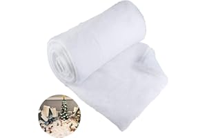 Elepl Weihnachten Schneedecken Set 150x40cm Weihnachten Kunstschnee Schneematte Dicke Weiße Flauschige Kunstschnee Deko Weihnachten Fensterbrett Hintergrund Winter Indoor Christbaumschmuck