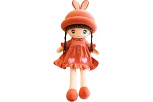 CYSOCOOL Poupée de Chiffon Fille Mignon Jouet en Peluche Bébé Douce Poupée Princesse Chapeau et Vêtements Détachables Cadeau Fille Pour à Partir de 0 ans + , Cadeau Pour Anniversaire,de baptême,Valentin, Noël