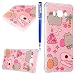 Produktbild FESELE Silikon Schutzhülle für [Samsung Galaxy J5 2016] Glitzer Luxus Kristall Rahmen Silikon Dünn Tasche Handy Cover Schutzhülle, Samsung Galaxy J5 2016 Bunt Malerei Rosa Glitzer Durchsichtig Crystal Case Glänzend Weich TPU Bling Case Tasche Etui Bumper für Samsung Galaxy J5 2016 + Blau Eingabestift Stylus Touch Pen-Karikatur Katze