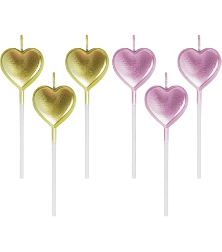 Candeline Compleanno a Cuore,6 Pcs Particolari Candele di Compleanno a Forma Stellare per Decorazione della Torta di Feste di Compleanno e Matrimonio,Argento