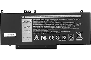 CRLYLC 7,6V 62WH 6MT4T Laptop Akku für Dell Latitude 14 5470 E5470 15 5570 E5570 E5270 Precision 15 3510 M3510 Mobile Workstation WYJC2 VMKXM 7V69Y TXF9M 79VRK 07V69Y 451-BBUQ 0HK6DV TXF9M Battery