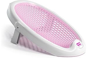 OKBABY Hamaca de baño Jelly - Materiales no tóxicos - Base antideslizante con sistema de bloqueo - Plegable, ideal para usar en bañeras - para recién nacidos y bebés - Rosa