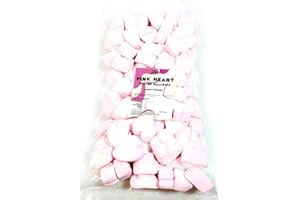 A-Z SWEETSHOP Just Treats Pink and White Marshmallow Hearts (500g Share Bag)