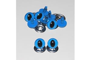 celloexpress Blue Cats Crystal Eyes with Metal Backs - 12mm - Safety Eyes for Soft Toys or Teddy Bears - Pack of 5 Pairs