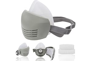 FACEMOON Safety Dust Face Cover, Reusable Respirator Mask with 10 Filters, Safe Industrial Mask (Silicone Edible Material) Suitable For Painting, Woodworking, Decoration, Paint, Dust