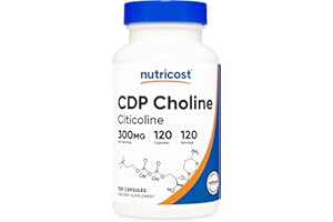 Nutricost CDP Choline (Citicoline) 300mg, 120 Veggie Capsules - Non-GMO, Vegan Friendly, Gluten Free