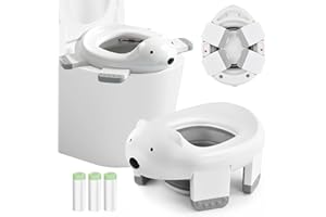 Focenat Vasino Per Bambini, Vasino Portatile Per Bambini Da Viaggio, 2 in 1 Toilette Pieghevole Bambini, Sedile WC per Bambini Per Addestramento Per Bambini, Riduttore WC Bambini