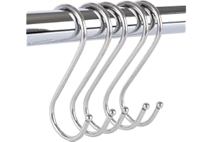 Teegxddy 10pcs gancho de acero inoxidable en forma de S gancho en forma de S gancho de cocina baño dormitorio gancho de metal