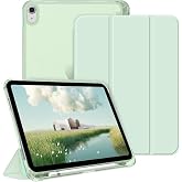 UnDePlus iPad Air 4/5 10.9in&ccedil; ile uyumlu Kılıf Flip Cover Kalem B&ouml;lmeli PC Case (10.Nesil DEĞİL) A&ccedil;ık Yeşil