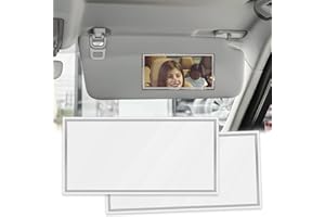 MAXMOC 2 Stück Spiegel Sonnenblende Auto,HD Make-up,Spiegel Auto Sonnenblende,Tragbarer Selbstklebender,Universeller für Autositzlehne Autoinnen-Kosmetikspiegel,15x8cm