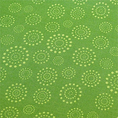 4×0,5m Fliegenpilze + Punkte im Kreis hellgrün Muster-Mix BW-Stoff 100% Baumwolle Stoffbreite 1,4m (insgesamt 2m x 1,4m) - 3